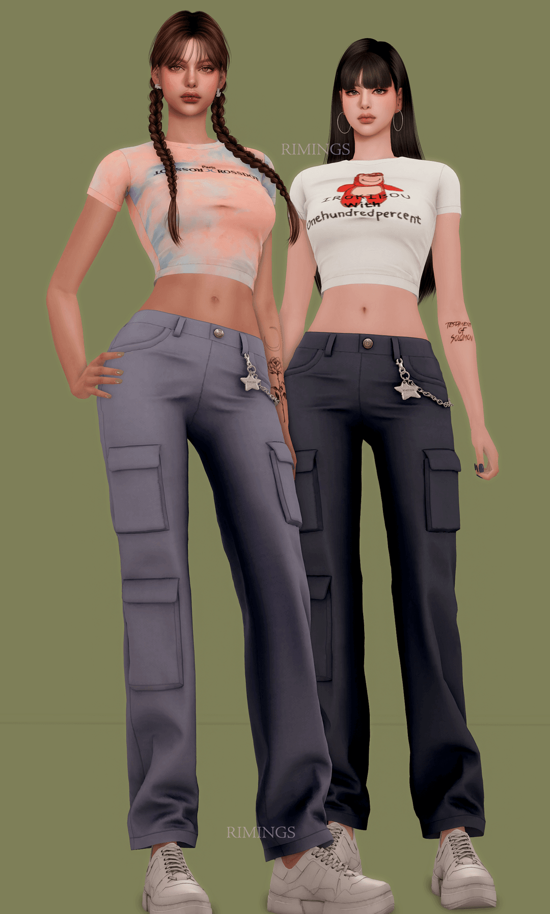 Галерея мода Сет Tight Crop T-shirt & Cargo Pants #2